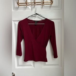 Forever 21 V-Neck Long Sleeve